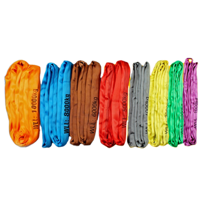 ポリエステルワイヤーロープフラットウェブ丸型エンドレス認定リギング & リフティングスリングリバースアイ2-Ply - Product Image 3