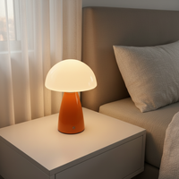 Lampe de Chevet LED Moderne en Céramique et Verre, Réglable et Dimmable, Design Ferme, Lumière Blanc Chaud, sur Batterie, pour Ambiance Chambre