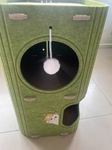 ที่นอนแมวผ้าสักหลาดตกแต่งบ้าน-ดีไซน์อาร์ตเดโคหลายชั้น สีและโลโก้ปรับแต่งได้ ขนาดกว้าง 60 ซม. ใช้ได้ทุกฤดู สำหรับครอบครัวที่มีแมวหลายตัว - Product Image 4