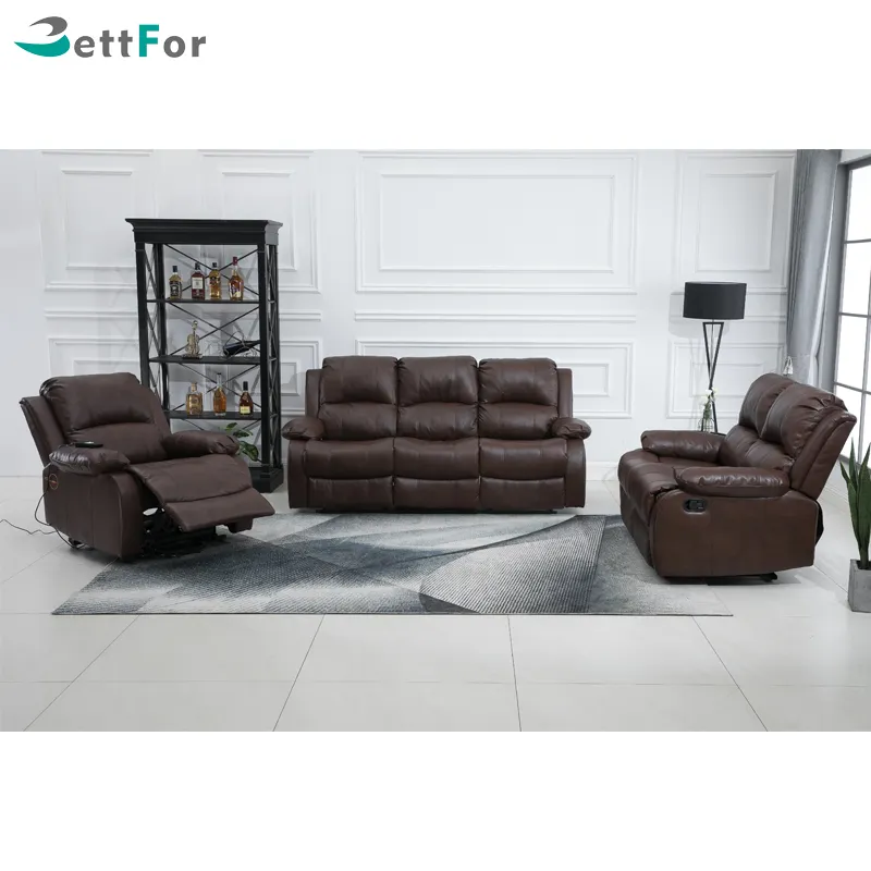 Hot-selling living room leather recliner sofa set modern