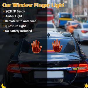 Vente chaude voiture lumières décoration moyen drôle voiture doigt <span class=keywords><strong>lumière</strong></span> avec télécommande amusant geste Led main Signal voiture - Product Image 2