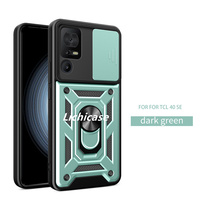 Funda Protectora Multifuncional de Lujo Lichicase, TPU y PC 2 en 1, con Soporte para TCL 40 XE 5G, Ventana Deslizante, Anti-Caídas