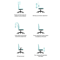 Chaise de bureau pivotante à bascule ergonomique pour visiteur unique chaise contemporaine en maille de petite taille en métal et nylon tissu noir