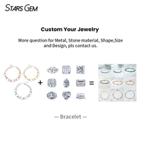 Starsgem 21.57 karat 5*7mm Armut Kesim D Renk DEF VS VS Laboratuvarda Yetiştirilmiş Elmas 18 Ayar Som Altın Unisex Trend Bileklik