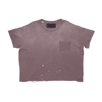 T-shirt Homme Personnalisé Premium Vintage Effet Délavé et Vieilli Coupe Courte 200 g/m² 100 % Coton Coupe Boxy Prédécoupé et Cousu – Vente en Gros