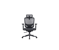 Chaise de bureau ergonomique à dossier haut en maille avec appui-tête réglable, support lombaire et accoudoirs 3D pour espace de travail commercial