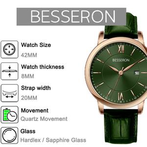 Montre automatique mécanique de luxe classique, dernier cri, avec bracelet en cuir, logo personnalisé, acier inoxydable, résistante à l'eau, 20 mm - Product Image 4