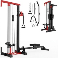Sistema de Poleas para Ejercicios de Dorsal y Crossover, Montaje en Pared, Acero Aleado, 16 Posiciones Ajustables, Alto/Bajo, Gimnasio en Casa, Parte Superior del Cuerpo