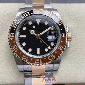 Montre GMT de qualité supérieure, mécanique, 40 mm, acier 904L VS Factory, mouvement ETA 3285, 126711, poids 172 g, bicolore or rose. - Product Image 1