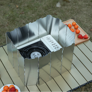 8 plaques déflecteur de vent pliables, pare-vent pliable pour réchaud extérieur, pare-vent en aluminium pour réchaud de <span class=keywords><strong>camping</strong></span> avec sac de transport - Product Image 5