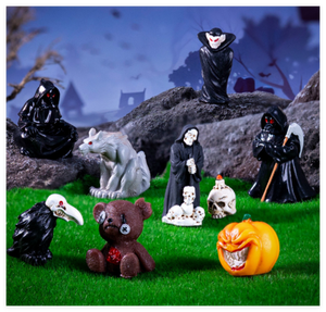 Mini DIY Halloween Nhựa Thủ Công Mỹ Nghệ Chim Bức Tượng Tử Thần Lâu Đài Và Ma Micro Cảnh Quan Vườn Con Số Khủng khiếp Phong Cách Thu Nhỏ - Product Image 4