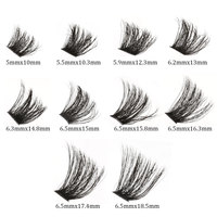 Lot de 160 faux cils 3D en grappe, kit DIY pour cils en grappe, volume naturel, bande fine