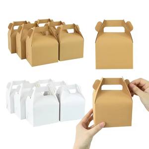 صندوق هدايا من ورق الكرافت لتزيين حفلات الزفاف وأعياد الميلاد، صندوق تغليف للكعك والطعام والحلوى، صناديق محمولة - Product Image 2