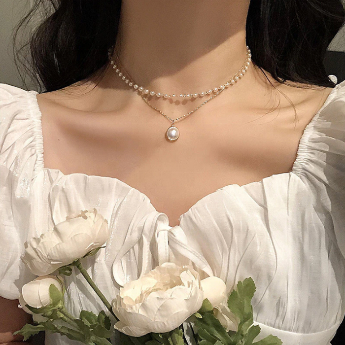 Collier Ras-de-cou Multi-chaînes Esperanza - Satellite - Bronze Et Strass - Bohème