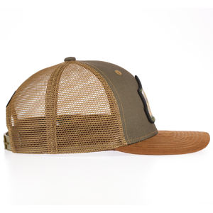 Casquette de camionneur western personnalisée en toile avec visière en daim, 6 panneaux, patch tissé, visière gaufrée, maille respirante, fermeture <span class=keywords><strong>snapback</strong></span>, vente en gros OEM - Product Image 5