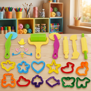 ชุดของเล่นกดปั้น DIY สำหรับเด็ก ชุดเครื่องมือปั้นดินน้ำมัน 20 ชิ้น ดินปั้น 12 สี พลาสติก สำหรับเด็กอายุ 2-4 ปี - Product Image 1