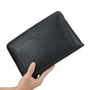 AndoBag - Bolsos de Mano para Hombre, de Cuero Vacuno Genuino, Gran Capacidad, con Cierre, Estilo Vintage, Casual, Cartera, Monedero, Bolso Masculino 1539 - Product Image 4