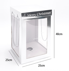 Caja de Regalo Navideña Autoensamblable con Laminación Brillante, Reciclable, Cuadrada, para Nochebuena, Árbol de Navidad, Floristería - Product Image 6