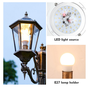 Outdoor Garden Lamp <b>Post</b> Brass LED Warm White Glass Shade IP66 AC 220V 10-Year Warranty 10000H Motion Sensor <b>Solar</b> Powered 144 - Product Image 6