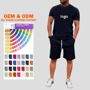 Ensemble de survêtement pour homme avec logo personnalisé, nouveau t-shirt à col rond et short décontracté pour le sport, le cyclisme et la remise en forme - Product Image 1