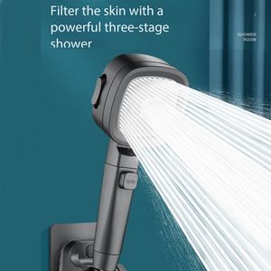 Pommeau de <span class=keywords><strong>douche</strong></span> 3 modes, nouvelle mise à niveau du pommeau de <span class=keywords><strong>douche</strong></span> pluie, accessoire de pommeau de <span class=keywords><strong>douche</strong></span> carré pressurisé-inclus avec coton PP - Product Image 4