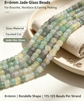 Perles cylindriques en verre colorées 6x8mm, perles intercalaires lâches pour la fabrication de bijoux, accessoires de bracelet et collier DIY, modèle de la marque YUZHU