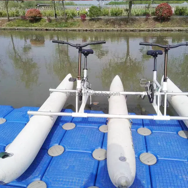 High quality and factory price big wheel water pedal boat water tricycle inflatable pontoon bicycle salt aqua fresh water