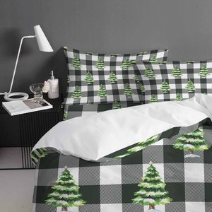 Weihnachten Neujahr Dekor Weiche Luxus Schlafzimmer King <span class=keywords><strong>Size</strong></span> Bettlaken Set individuell bedruckte 4 Stück Bettdecke Bettwäsche-Set - Product Image 6