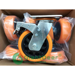 Top Quality Heavy Duty 4 Inch 5 Inch 6 Inch 8 Inch Rigid Casters Orange Polyurethane Caster <strong>Wheel</strong> - Product Image 5