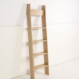 4-Tier <strong>Leaning</strong> <strong>Ladder</strong> <strong>Shelf</strong>, Wooden Wall Mounted Storage Rack for Living Room, Bedroom, Bathroom - Product Image 2