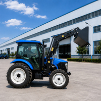 Traktor Pertanian Multifungsi Diesel 4WD 4x4 Penggerak Roda 60hp 70hp 80HP 100HP Mini Traktor Loader Backhoe Dengan Kabin