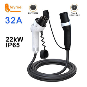 Feyree 22kW 32A 3Phase EV <b>Charging</b> Connector <b>Cable</b> Type 2 to GBT Male to Female IP65 Waterproof TPU <b>Cable</b> with Free Carry Bag - Product Image 1