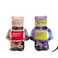 Gobelet à paille en plastique grande capacité, motif Ours cool, résistant aux hautes températures, pour écoliers, modèle tendance