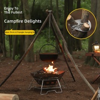 Support de pot suspendu d'extérieur, support triangulaire en acier inoxydable, support de pot portable pour feu de camp, support de tronc d'arbre, Zhejiang