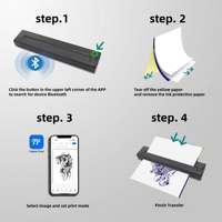 Impresora de Tatuajes Inalámbrica Bluetooth HD, Máquina Portátil de Transferencia de Diseños para Estudio de Tatuajes