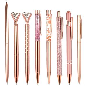 Ensemble de 9 stylos à bille en métal avec cristaux et diamants, stylos fantaisie mignons et élégants, cadeaux pour femmes et filles, anniversaire - Product Image 3