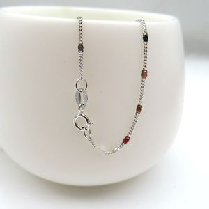 Collana con Paillettes da 1,1mm in Argento Sterling S925, Catena a Maglia Curb 1+1 con Ciondolo a Fetta Piatta - Product Image 1