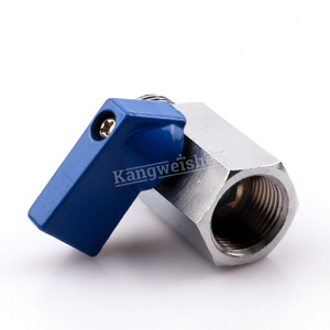 Mini-vanne à boisseau sphérique en acier inoxydable 1/2 po avec poignée bleue pour le contrôle du débit d'eau, usage industriel - Product Image 5