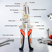 Pince à dénuder et à sertir multifonction pliable Sibang, kit de pinces avec poignée TPR en acier CR-V, outils à main de qualité industrielle pour le bricolage