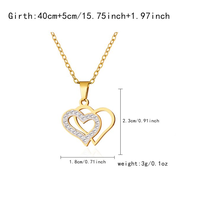 RINHOO - Collar de Acero Inoxidable de Alta Calidad Chapado en Oro de 18k para Mujer, Collar de Corazón de Acero Inoxidable, Regalo de Joyería