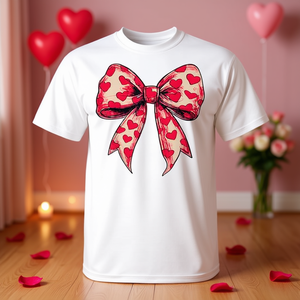 Camiseta Roja con Corazón y Lazo Coqueta para Mujer, Accesorio de Moda Infantil para el Día de San Valentín - Product Image 3