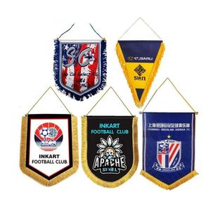 Spanduk Mini Sepak Bola Cetak Digital Bendera Gantung Dua Lapis untuk Klub Olahraga Tim Sepak Bola Hadiah Promosi - Product Image 3