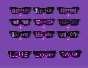 Di modo USB Ricaricabile Occhiali Luminosi APP Messaggi FAI DA TE LED Lampeggiante Occhiali Partito Occhiali Occhiali A LED per ballare - Product Image 2