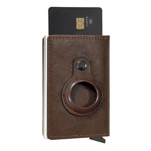 Personalizado Delgado Minimalista Carbono <span class=keywords><strong>Airtag</strong></span> Pop Up Titular de la tarjeta de crédito Cartera Hombres Metal RFID Money Clips Aluminio Bank Card Holder Case - Product Image 4