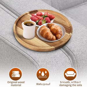 Wooden Sofa <b>Gap</b> Tray Solid Wood Natural Color Coffee Table Side Dish Plate Snack Dessert Holder - Product Image 5