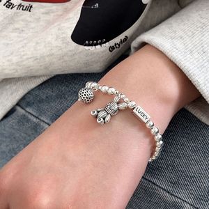 S925 Sterling <b>Silver</b> Cartoon Rabbit <b>Bead</b> Bracelet Women's Jewelry Everyday Wear 925 <b>Silver</b> Fine Beaded Bracelets - Product Image 2