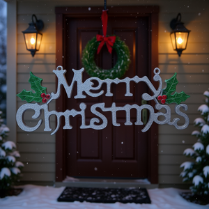 Corona Navideña Metálica Azul de 24 Pulgadas Db Maritown con Adornos de Bolas, Decoración Tradicional para Puerta - Product Image 2