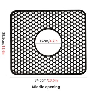 Open Hole Honeycomb 13.6 X 11.6 Inch <b>Silicone</b> Kitchen Sink <b>Mat</b> Dishwashing Dishwashing Hollow Bottom Anti-Scratch Anti-Slip - Product Image 6