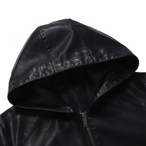 เสื้อโค้ทหนังแกะของผู้ชายเสื้อแจ็คเก็ตกันลมกันหนาวหนาอบอุ่นสำหรับผู้ชายเสื้อมีฮู้ดลำลอง - Product Image 1