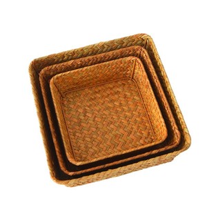 Woven Storage <b>Basket</b> <b>Square</b> Handmade Natural Rattan Organizer For Cosmetics And Gifts Small Medium Large Sizes - Product Image 3